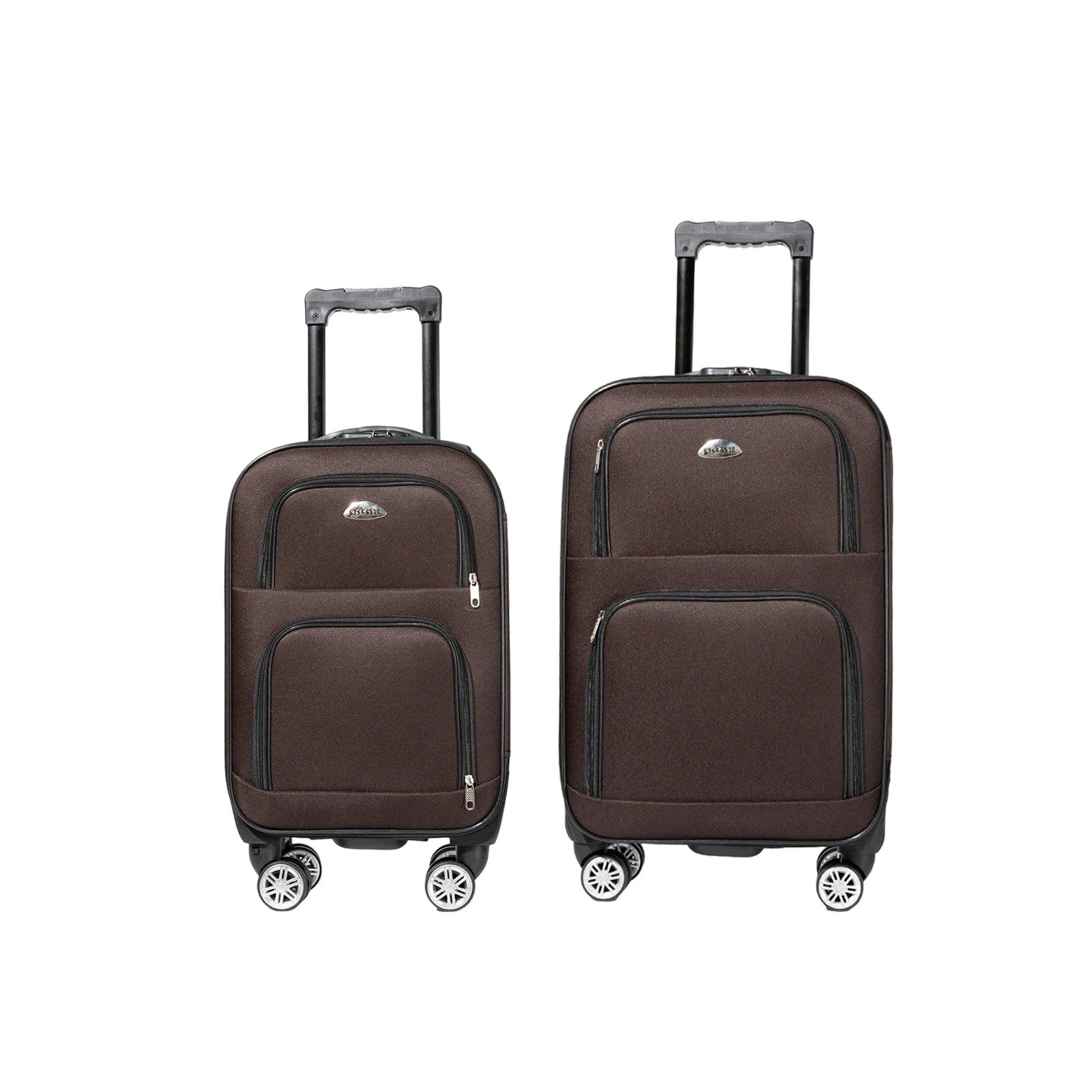 S7 star set of 2 travel suitcases, 18/20 inch, medium and carry-on with a toiletry bag, silent spinner wheels, combination locks, hand luggage, trolleys, large suitcase, carry-on suitcases, various colors available