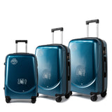 S7 STAR ABS luggage set with 4 pieces of suitcases in sizes 18/20/24/28 inches featuring 360° silent wheels, durable ABS material, and organized interior compartments for business and travel.