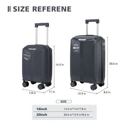 S7 STAR 2-piece suitcase set with lightweight polypropylene, featuring silent spinner wheels, 3-height lockable handle, combination locks, and a toiletry bag, ideal for travel and available in large, medium, and cabin sizes.