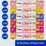 Inaba Churu Box - Cat Treats - Healthy Tuna-Based Snacks, Various Flavors - Creamy Texture - No Grains, Preservatives, Dyes - 60x14g