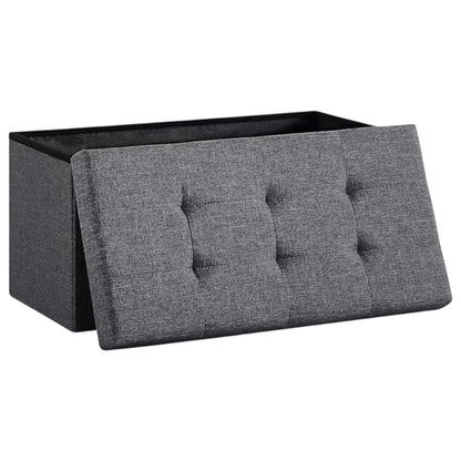 Elegant Linen Puff Storage Ottoman - Durable Footrest Stool for Living Room, Bedroom, or Entryway, Supports up to 300 kg with 89L Storage Space, Foldable and Easy to Assemble, Versatile Cube Bench for Multiple Uses