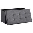 Elegant Linen Puff Storage Ottoman - Durable Footrest Stool for Living Room, Bedroom, or Entryway, Supports up to 300 kg with 89L Storage Space, Foldable and Easy to Assemble, Versatile Cube Bench for Multiple Uses