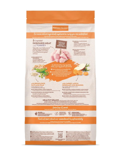 Nature's Variety Healthy Grain Adult Mini Turkey - Complete and balanced dog food for small breed adults with 20% turkey, enriched with fruits and vegetables, ensuring nutritious and tasty meals for your pet.