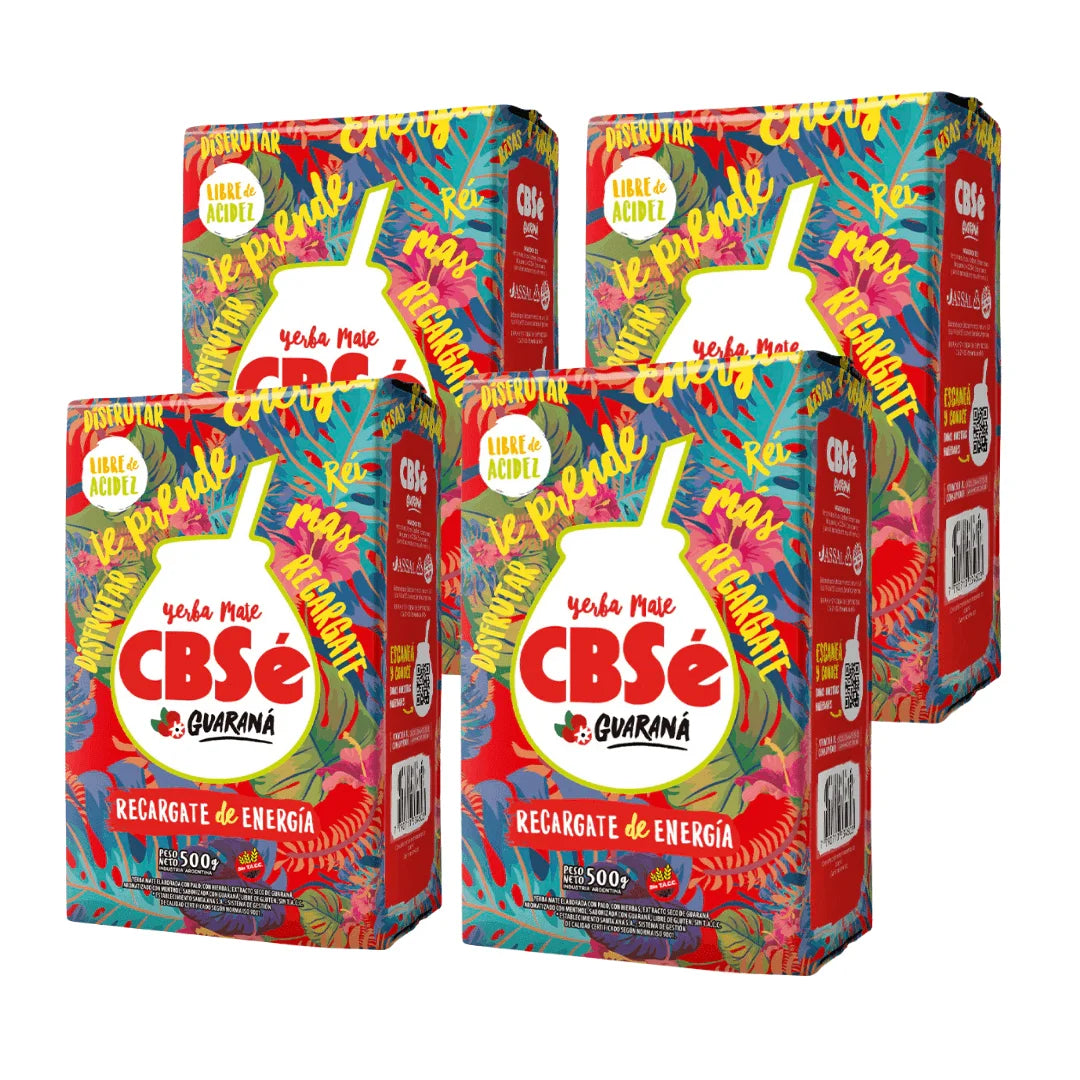 Pacote com 4 unidades de erva-mate CBSé com guaraná (2 kg) – blend energético revitalizante – Qumir