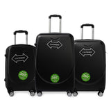 S7 STAR ABS luggage set with 4 pieces of suitcases in sizes 18/20/24/28 inches featuring 360° silent wheels, durable ABS material, and organized interior compartments for business and travel.