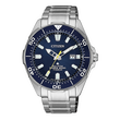 Relógio estilo de mergulhador titânio quartzo dial de azul 200m
