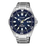 Relógio estilo de mergulhador titânio quartzo dial de azul 200m