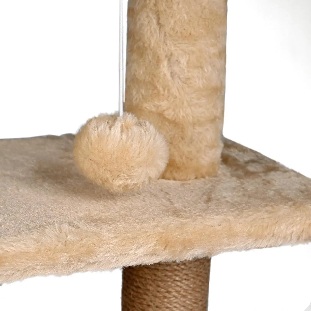 Introducing the T-Lovendo Cat Scratching Tree in dark gray, a sturdy 3-level tower designed for cats up to 10 kg, featuring a cozy hideaway, sisal surfaces for nail sharpening, and easy assembly for hours of play and relaxati