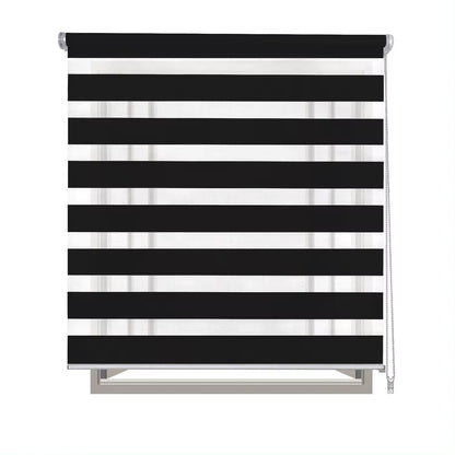 Roller blind, double layer night and day, 60-160x180cm, easy to install, for windows and doors, translucent and opaque