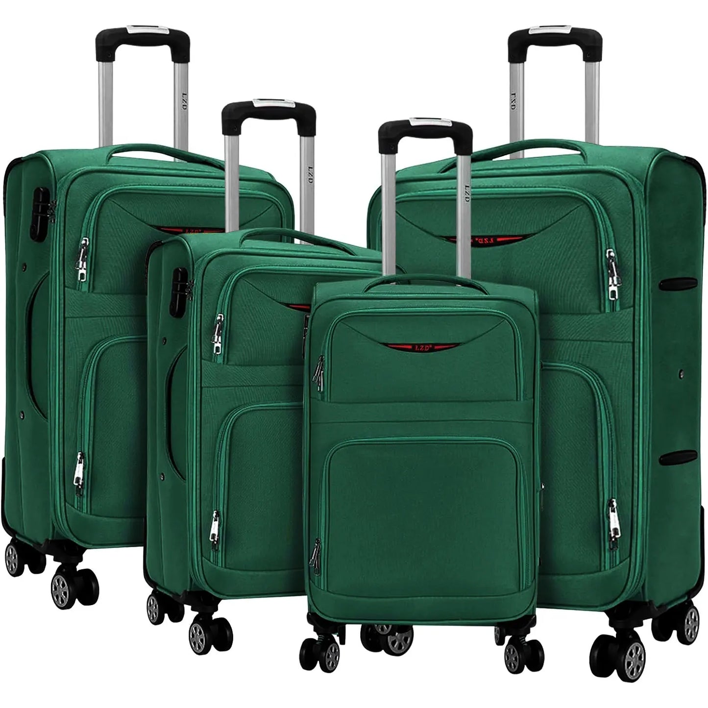 Artree | Set of 4 Trolley Suitcases with 360° Spinner Wheels, made of durable waterproof Oxford fabric, includes 18", 20", 24", and 28" sizes, perfect for organized travel with expandable design and telescopic handle.