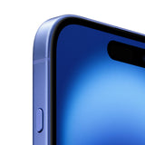 Apple iPhone 16 Plus smartphone with 6.7" display, A18 processor, 128GB storage, dual SIM, 48MP dual camera, iOS 18, and CE certified in blue, featuring high resolution and 5G connectivity.