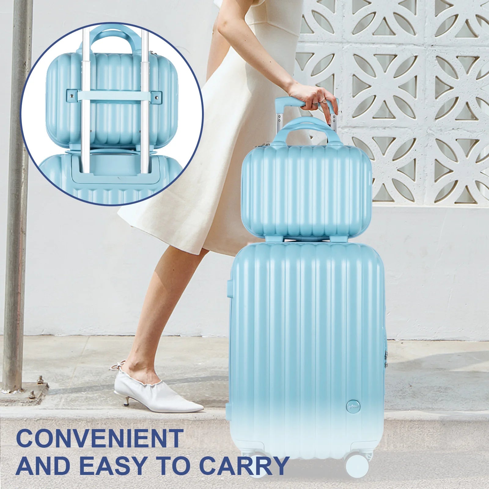 S7 STAR 2-Piece Trolley Suitcase Set, Lightweight PC Shell, Silent 360° Spinner Wheels, Telescopic Handle with 3 Heights, Durable and Scratch Resistant for Travel, Cabin and Medium Sizes with Polyester Lining.