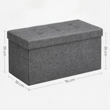 Elegant Linen Puff Storage Ottoman - Durable Footrest Stool for Living Room, Bedroom, or Entryway, Supports up to 300 kg with 89L Storage Space, Foldable and Easy to Assemble, Versatile Cube Bench for Multiple Uses