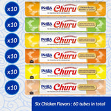 Inaba Churu Box - Cat Treats - Healthy Tuna-Based Snacks, Various Flavors - Creamy Texture - No Grains, Preservatives, Dyes - 60x14g