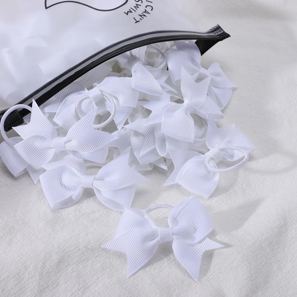 Bandas elásticas para el cabello para niñas, cinta de grosgrain, coletas, lazos, corbatas, soportes, accesorios, bebés, 10 piezas por lote 