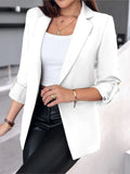Elegant Women Cardigan Blazer New 2024 Autumn Winter Long Sleeve Casual Solid Color Coat Jacket For Women Slim Blazers 