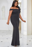 Elegante vestido de tamanho grande feminino, Aysmmetric, Ruffle, Evening, Cocktail, sem mangas, Bodycon, Longo, Magro, Monocromático, Maxi, Fashion