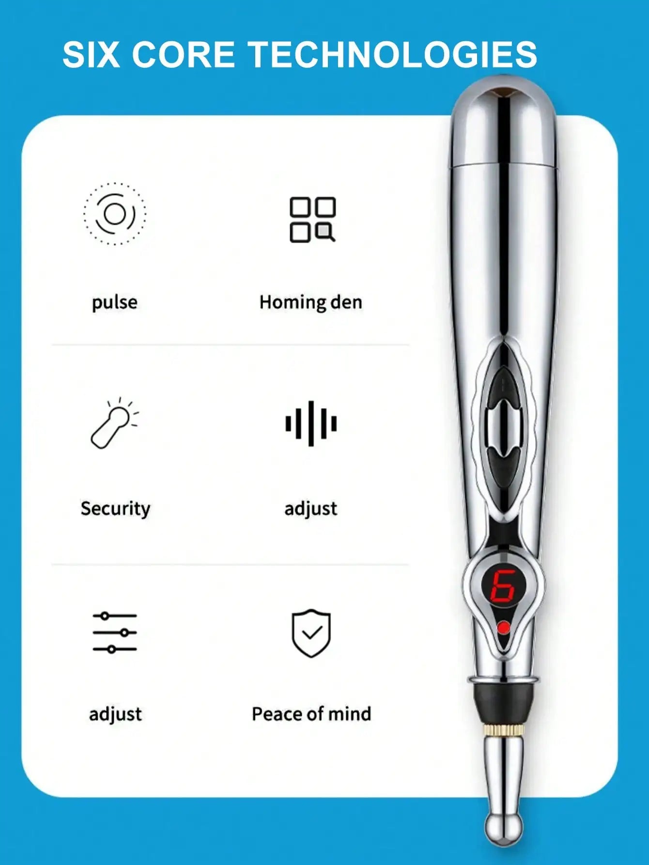 Eletrônico Meridian Massagem Pen, Circulação Energética, Pulso, Calmante e Relaxante, Household Artefato