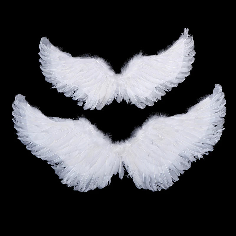 Alas de plumas de ángel blanco de golondrina, varitas mágicas de halo, correas elásticas para cosplay, para niños, adultos, bodas, Halloween, Navidad, cumpleaños y fiestas. 