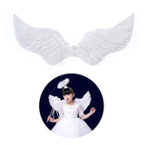 Alas de plumas de ángel blanco de golondrina, varitas mágicas de halo, correas elásticas para cosplay, para niños, adultos, bodas, Halloween, Navidad, cumpleaños y fiestas. 