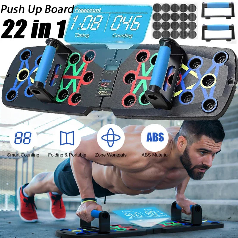 Foldable Automatic Counting Push Up Board Strength Train Equipment for Chest Abdomen Arms and Back Train Home Fitness Gym Equipment 