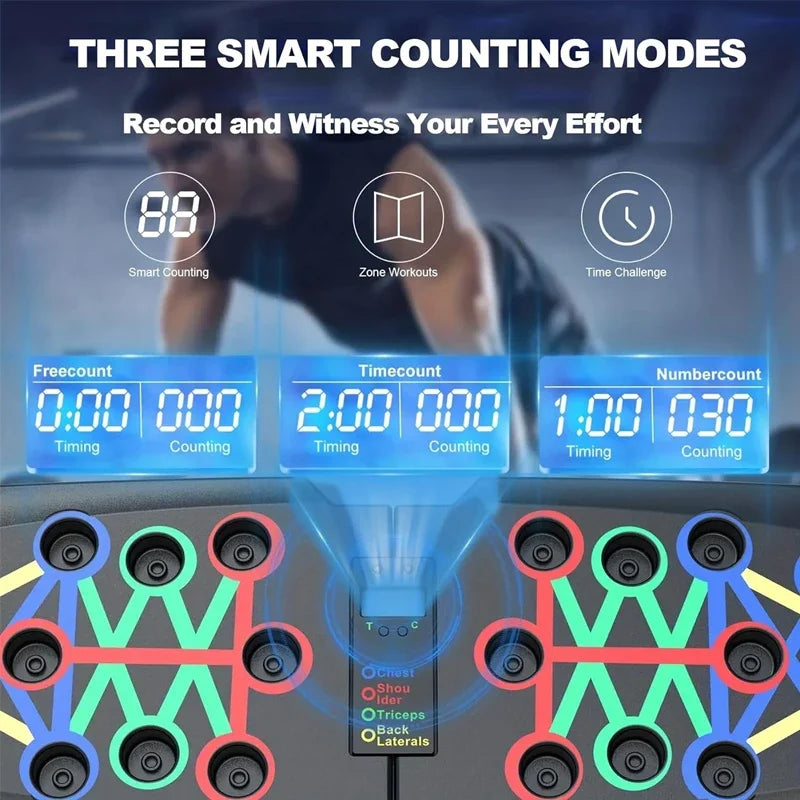 Foldable Automatic Counting Push Up Board Strength Train Equipment for Chest Abdomen Arms and Back Train Home Fitness Gym Equipment 