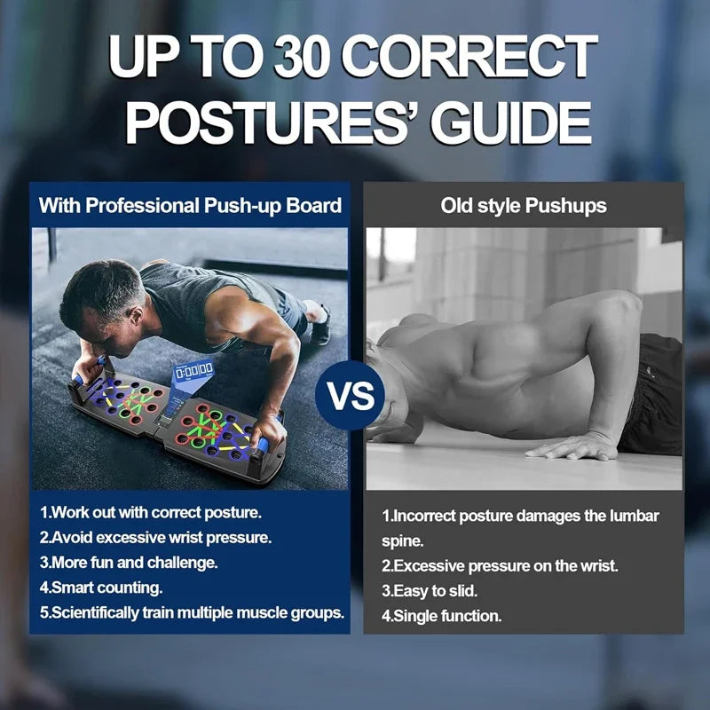Foldable Automatic Counting Push Up Board Strength Train Equipment for Chest Abdomen Arms and Back Train Home Fitness Gym Equipment 