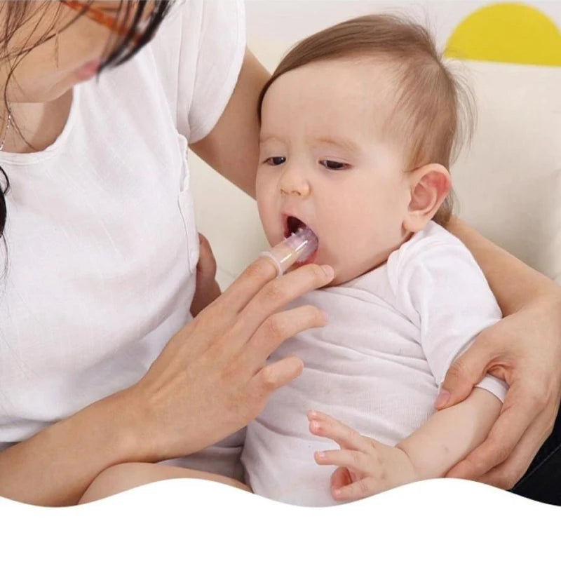 Cepillo de dientes de dedo suave para bebés, limpieza bucal para niños pequeños, cuidado de la higiene infantil, cepillo para el cuidado de recién nacidos 