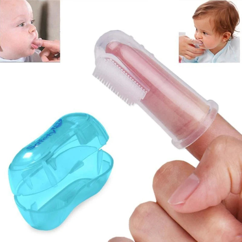 Cepillo de dientes de dedo suave para bebés, limpieza bucal para niños pequeños, cuidado de la higiene infantil, cepillo para el cuidado de recién nacidos 