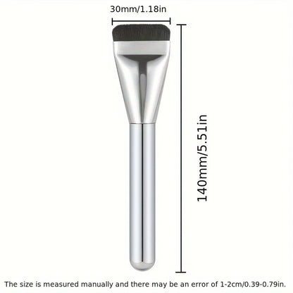 Escova de fundação oval ultra fina, cerdas de nylon hipoalergênicas, perfeita para contorno facial, multiuso, 1 pc, 2 pcs
