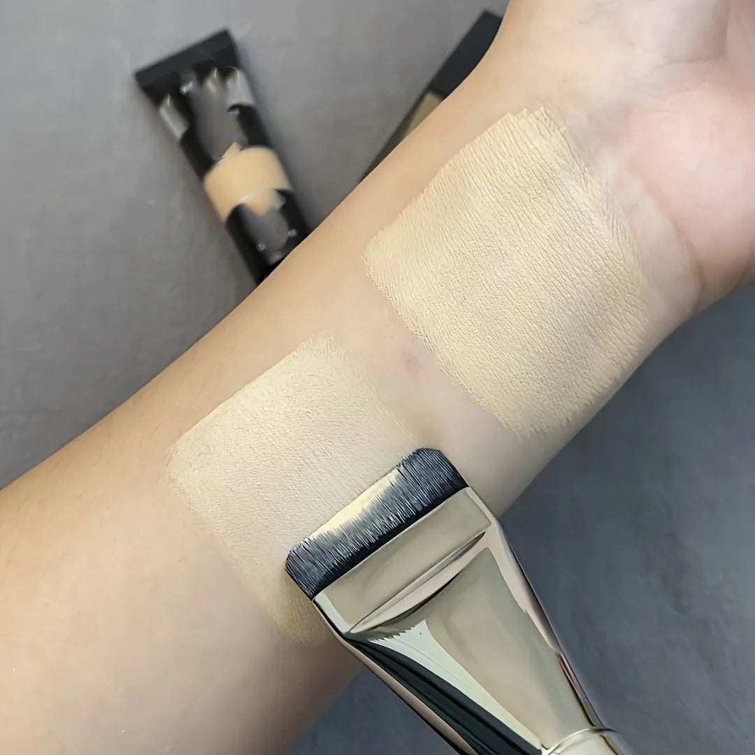 Brocha ovalada ultrafina para base de maquillaje, cerdas de nailon hipoalergénicas, perfecta para contornear el rostro, multiusos, 1 unidad, 2 unidades 