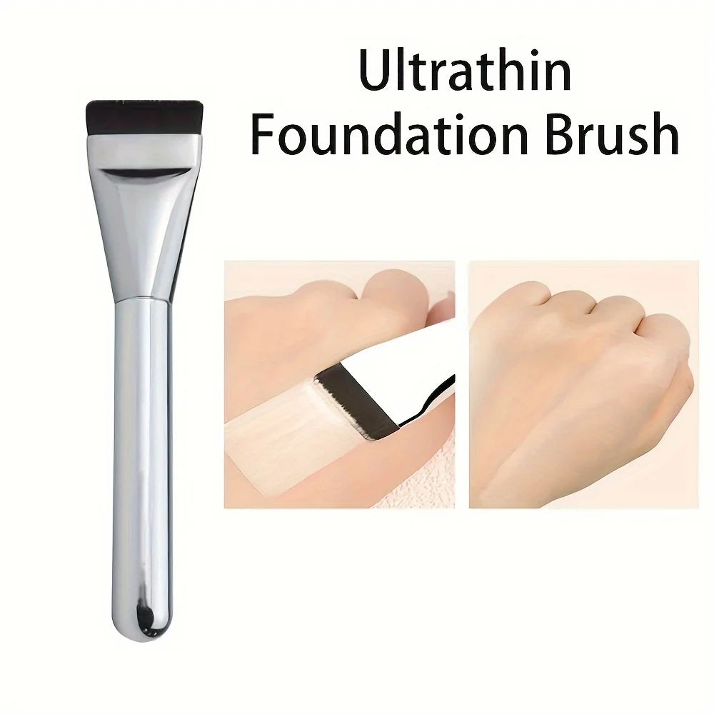 Brocha ovalada ultrafina para base de maquillaje, cerdas de nailon hipoalergénicas, perfecta para contornear el rostro, multiusos, 1 unidad, 2 unidades 