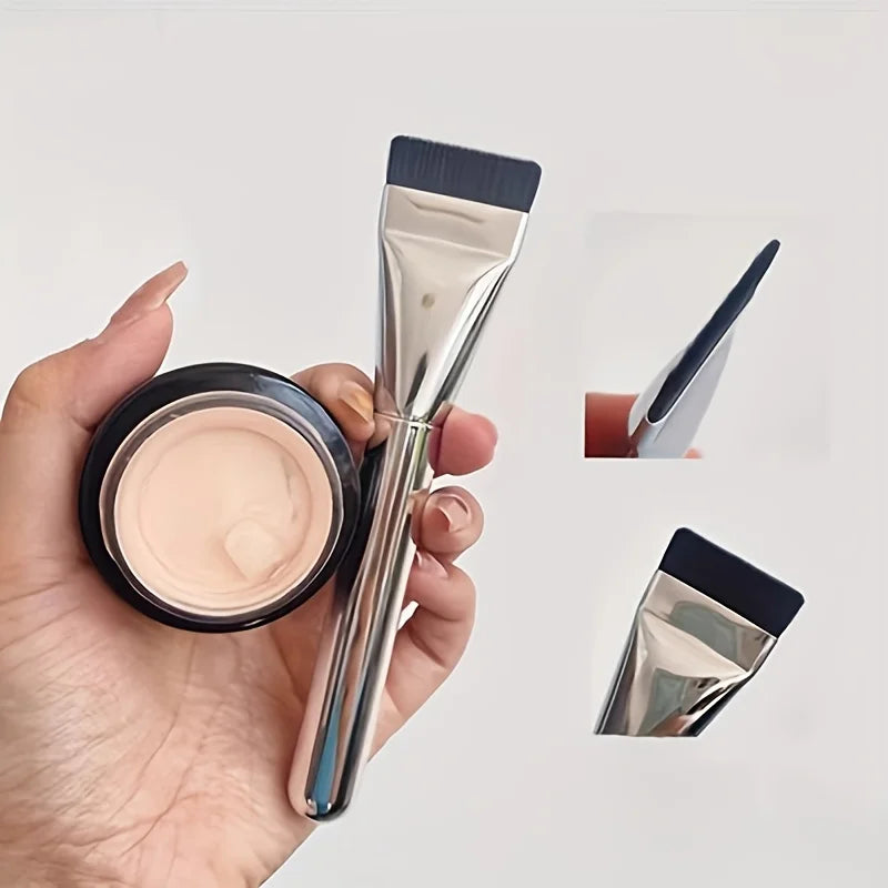 Brocha ovalada ultrafina para base de maquillaje, cerdas de nailon hipoalergénicas, perfecta para contornear el rostro, multiusos, 1 unidad, 2 unidades 
