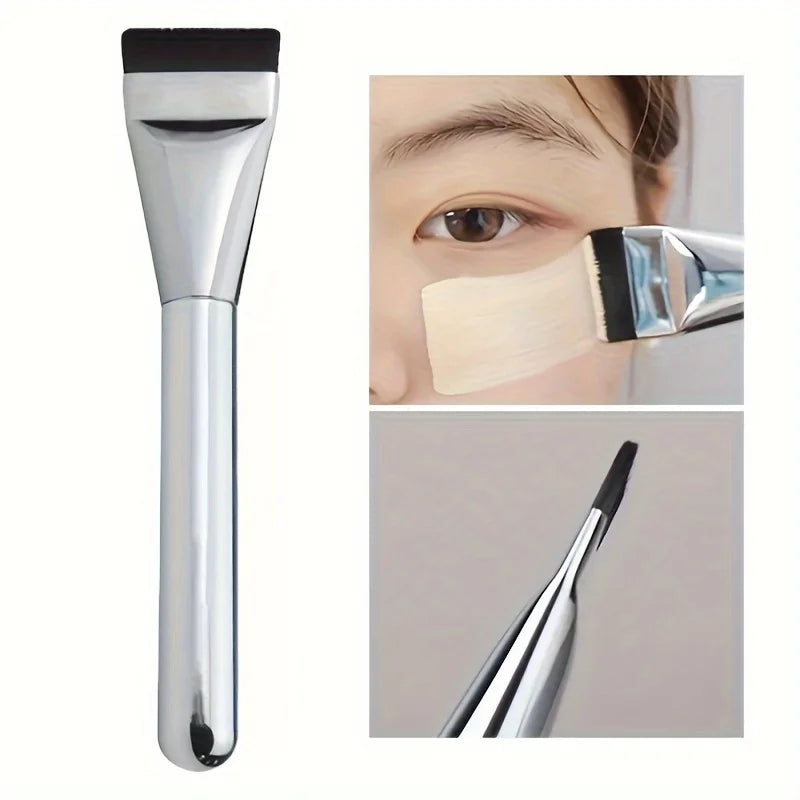 Brocha ovalada ultrafina para base de maquillaje, cerdas de nailon hipoalergénicas, perfecta para contornear el rostro, multiusos, 1 unidad, 2 unidades 