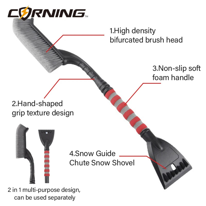 Escova de neve extensível do carro, limpeza, remoção, pá, raspador, escovas automáticas, deicer do pára-brisa, ferramentas removedor, desembaçador de lavagem, inverno