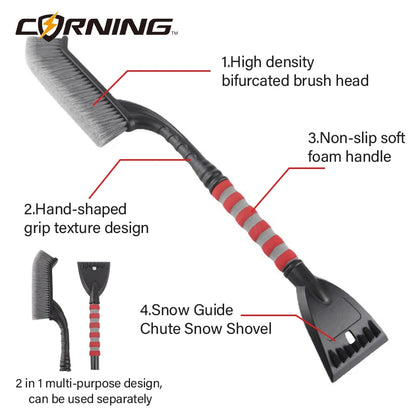 Escova de neve extensível do carro, limpeza, remoção, pá, raspador, escovas automáticas, deicer do pára-brisa, ferramentas removedor, desembaçador de lavagem, inverno