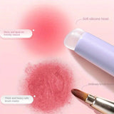 Pinceles de silicona para labios con mango de plástico ABS, aplicador portátil de lápiz labial y bálsamo labial con tapa, mezcla perfecta 