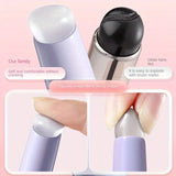 Pinceles de silicona para labios con mango de plástico ABS, aplicador portátil de lápiz labial y bálsamo labial con tapa, mezcla perfecta 