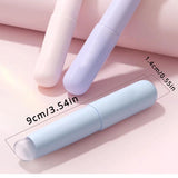 Pinceles de silicona para labios con mango de plástico ABS, aplicador portátil de lápiz labial y bálsamo labial con tapa, mezcla perfecta 
