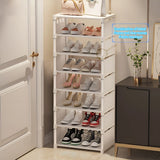 Espaço-economia sapato organizador, armação de metal, sapateira intercalar, T1 prateleira para entrada corredor, sala de estar, tecido, 1pc, 6 camadas, 8 camadas