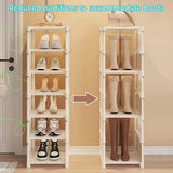 Espaço-economia sapato organizador, armação de metal, sapateira intercalar, T1 prateleira para entrada corredor, sala de estar, tecido, 1pc, 6 camadas, 8 camadas