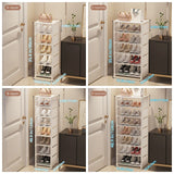Espaço-economia sapato organizador, armação de metal, sapateira intercalar, T1 prateleira para entrada corredor, sala de estar, tecido, 1pc, 6 camadas, 8 camadas