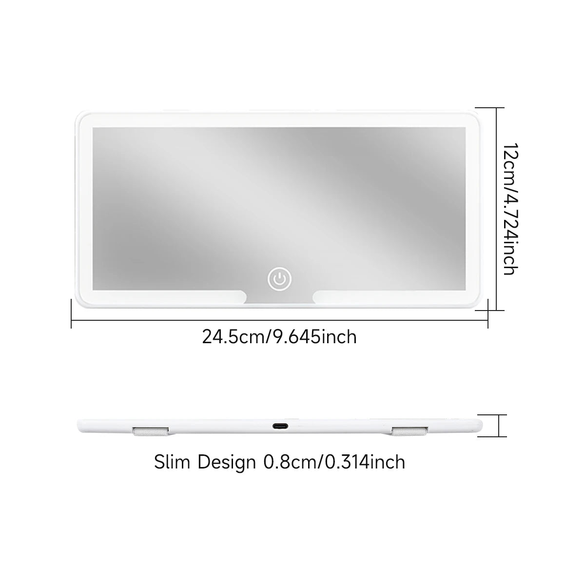Espelhos interiores do carro placa de viseira solar led hd espelho de maquiagem para meninas feminino recarregável luz de preenchimento universal fino espelho de vaidade