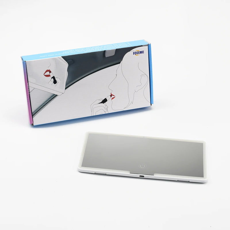 Car Interior Mirrors Sun Visor Plate LED HD Makeup Mirror for Girls Women Rechargeable Fill Light Universal Slim Vanity Mirror 