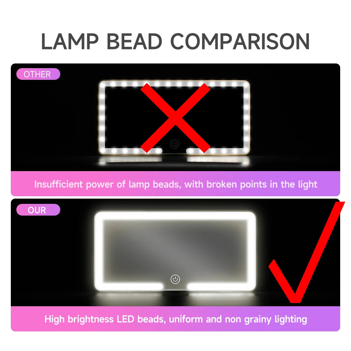 Espelhos interiores do carro placa de viseira solar led hd espelho de maquiagem para meninas feminino recarregável luz de preenchimento universal fino espelho de vaidade
