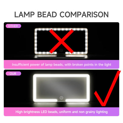 Car Interior Mirrors Sun Visor Plate LED HD Makeup Mirror for Girls Women Rechargeable Fill Light Universal Slim Vanity Mirror 