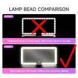 Espelhos interiores do carro placa de viseira solar led hd espelho de maquiagem para meninas feminino recarregável luz de preenchimento universal fino espelho de vaidade
