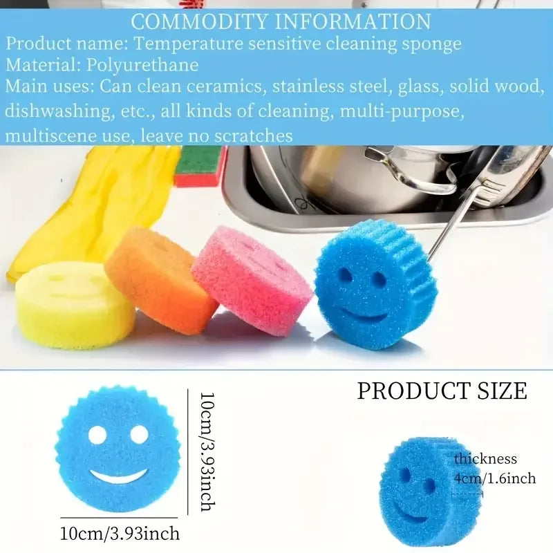 3pcs Multifunctional Polyurethane Cleaning Sponge Scratch-Free Deep Cleaning Sponge Christmas Gift Abrasive 