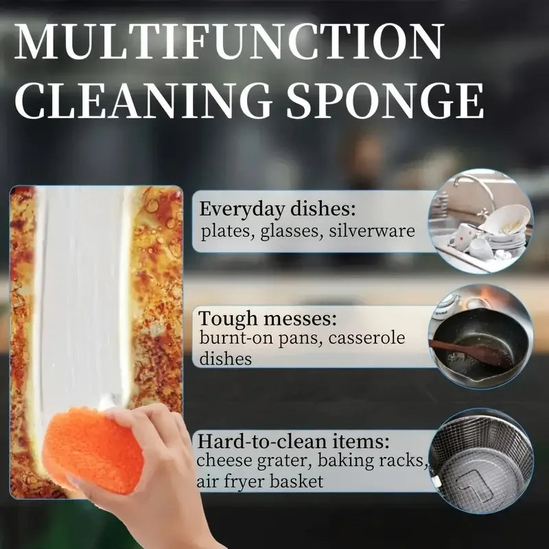 3pcs Multifunctional Polyurethane Cleaning Sponge Scratch-Free Deep Cleaning Sponge Christmas Gift Abrasive 