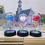 Rosa eterna LED de aluminio, rosas artificiales, decoración para bodas, Navidad y San Valentín. 